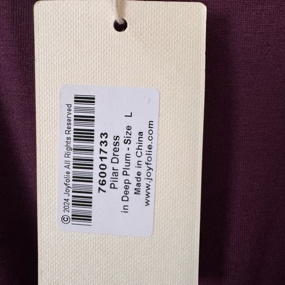 Joyfolie Large Women’s Pilar Dress in Deep Plum New with Tags - Picture 4 of 5